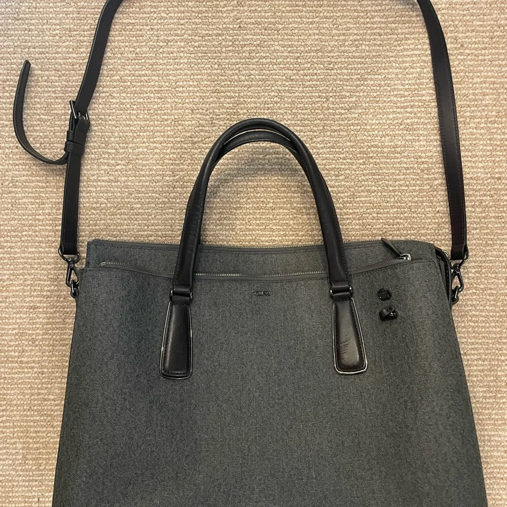 Tumi Gray and Black Messenger Bag - Picture 1 of 5